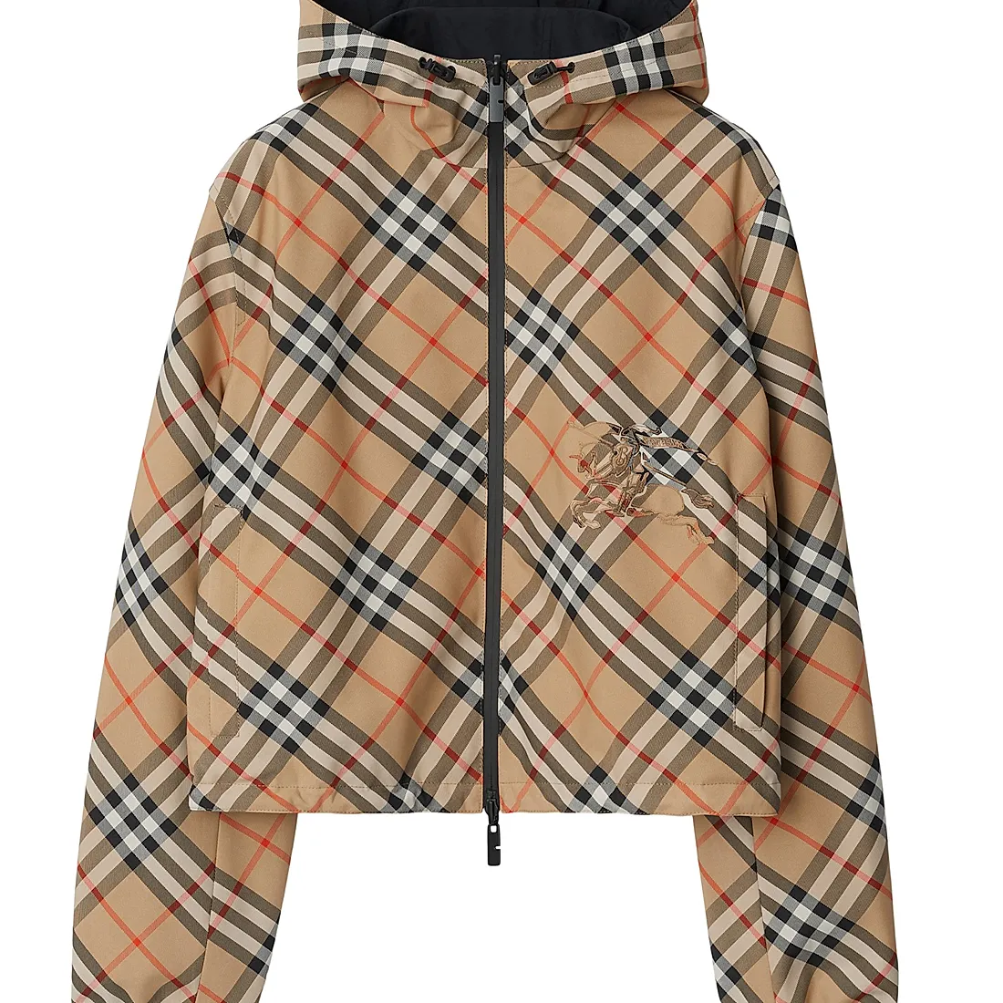 Burberry Check Drawcord Short Jacket