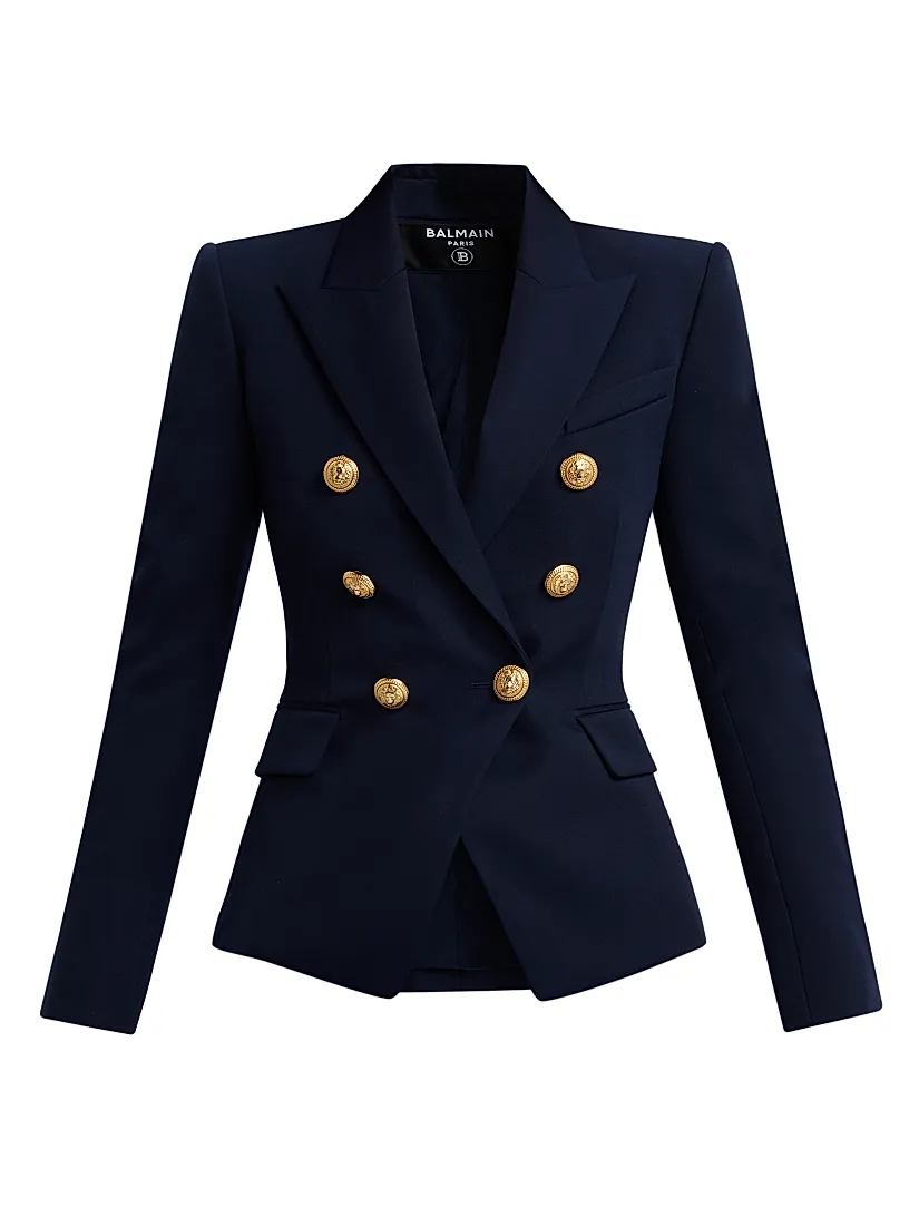 Balmain Double-Breasted Wool Jacket