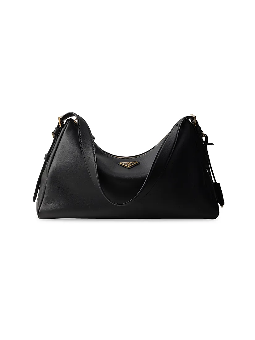 Prada Aimée Large Leather Shoulder Bag