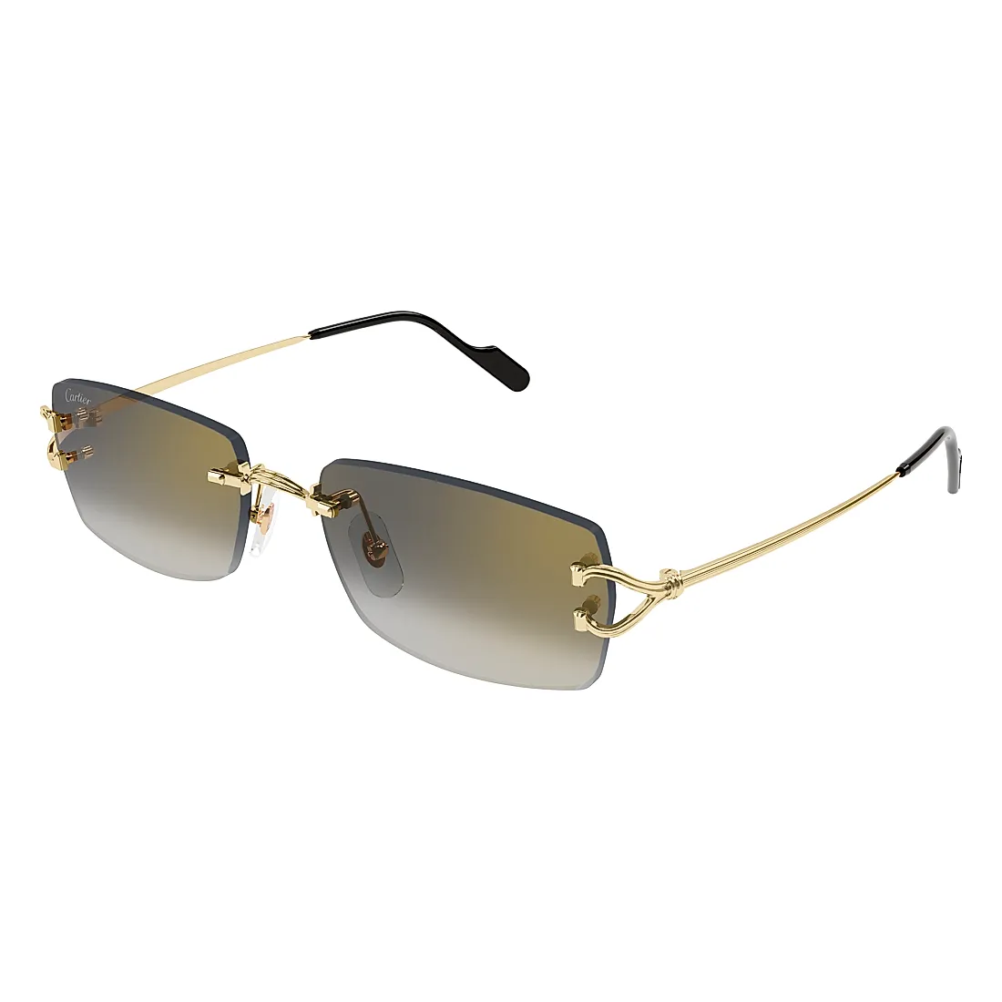 Cartier C Decor 56MM Rimless Rectangular Sunglasses