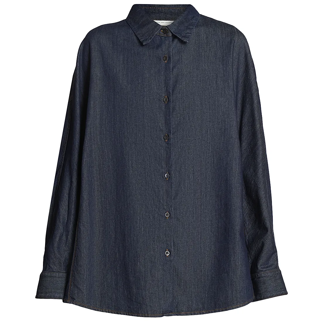 Dries Van Noten Casio Denim Oversized Button-Front Shirt