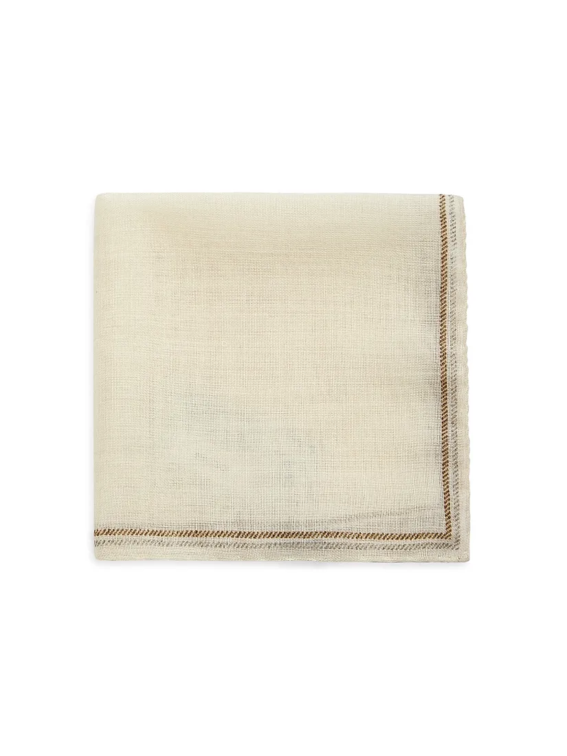 Saks Fifth Avenue Thin Stripe Silk Pocket Square