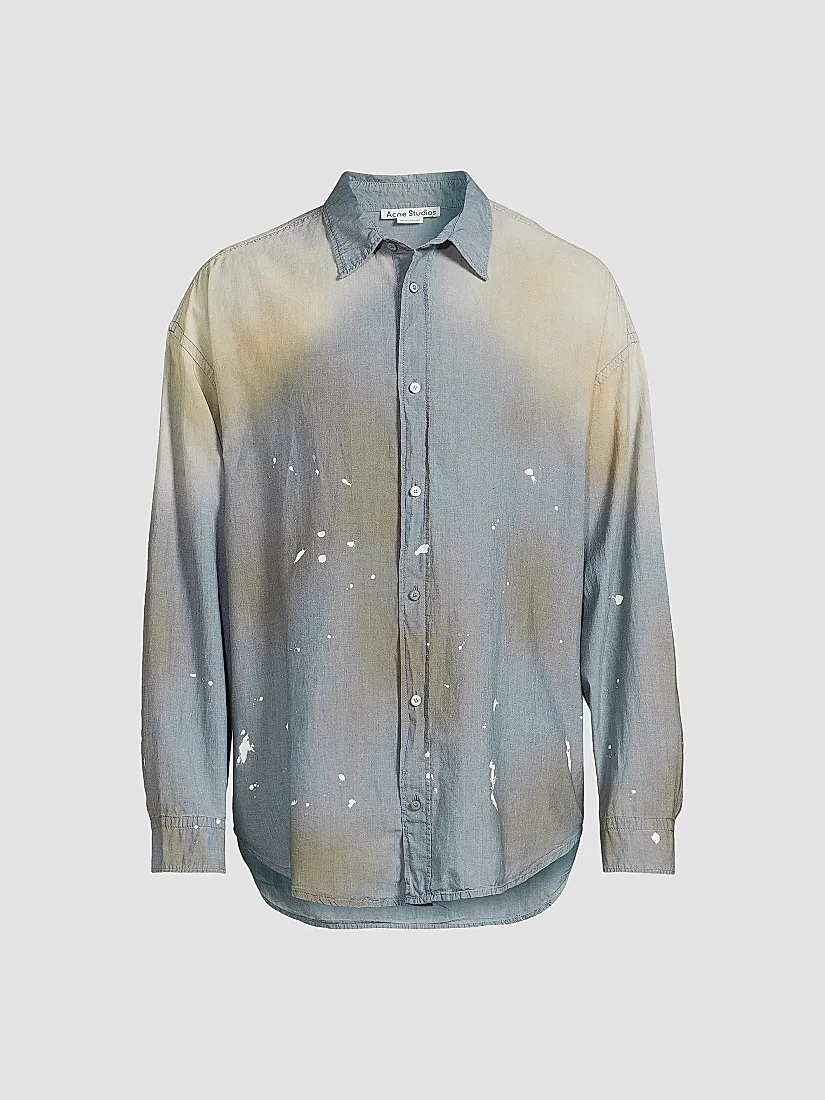 Acne Studios Setar Cotton Chambray Button-Front Shirt