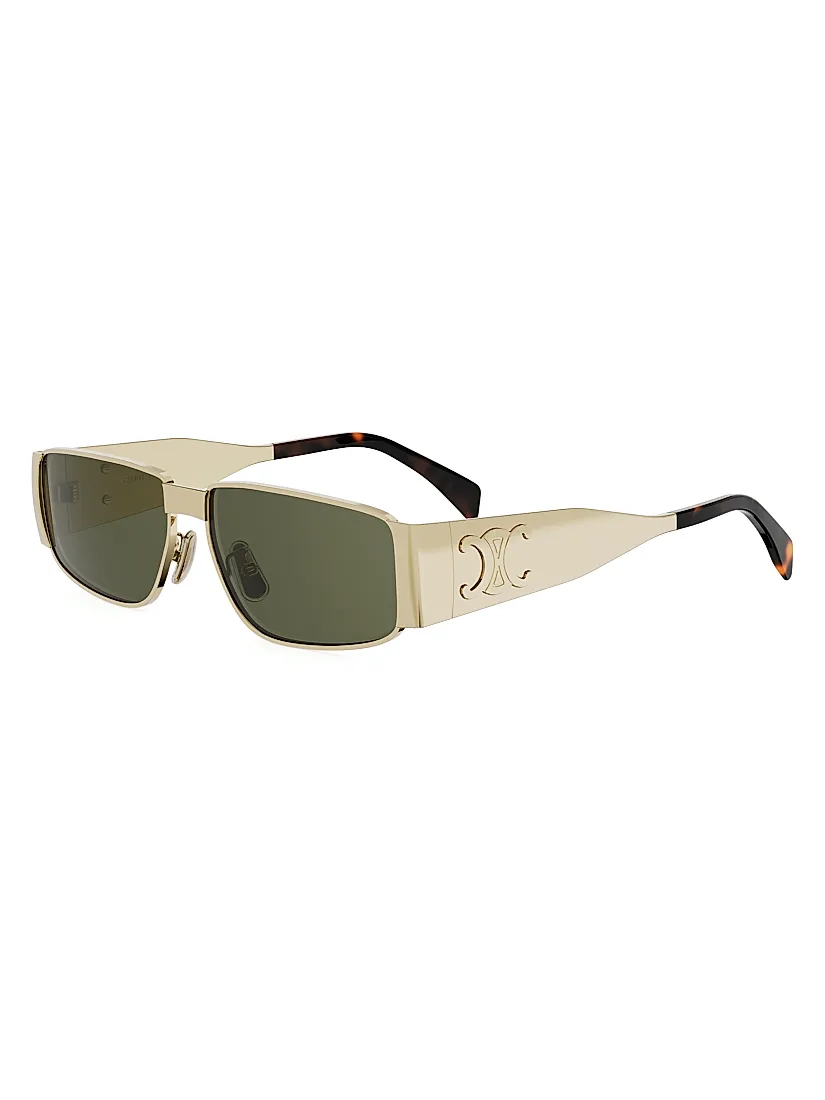 Celine Metal Triomphe 59MM Rectangular Sunglasses