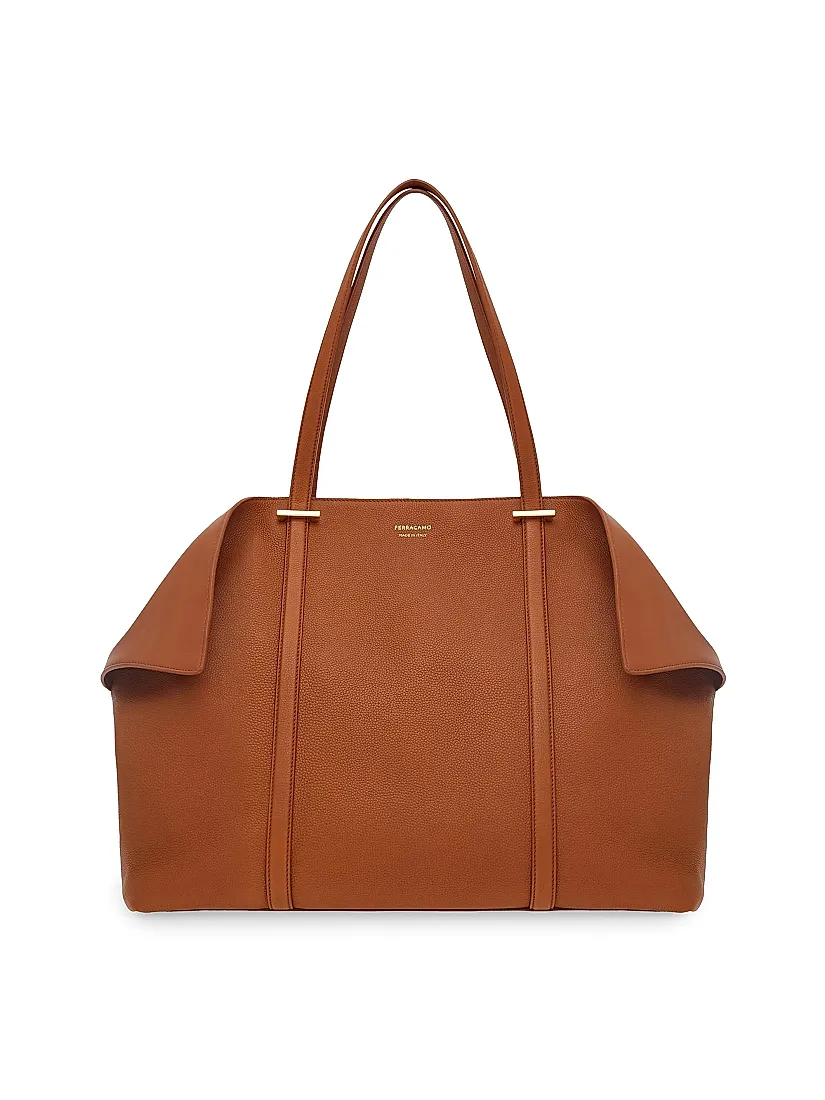 Ferragamo Large Scarf Leather Top Handle Bag