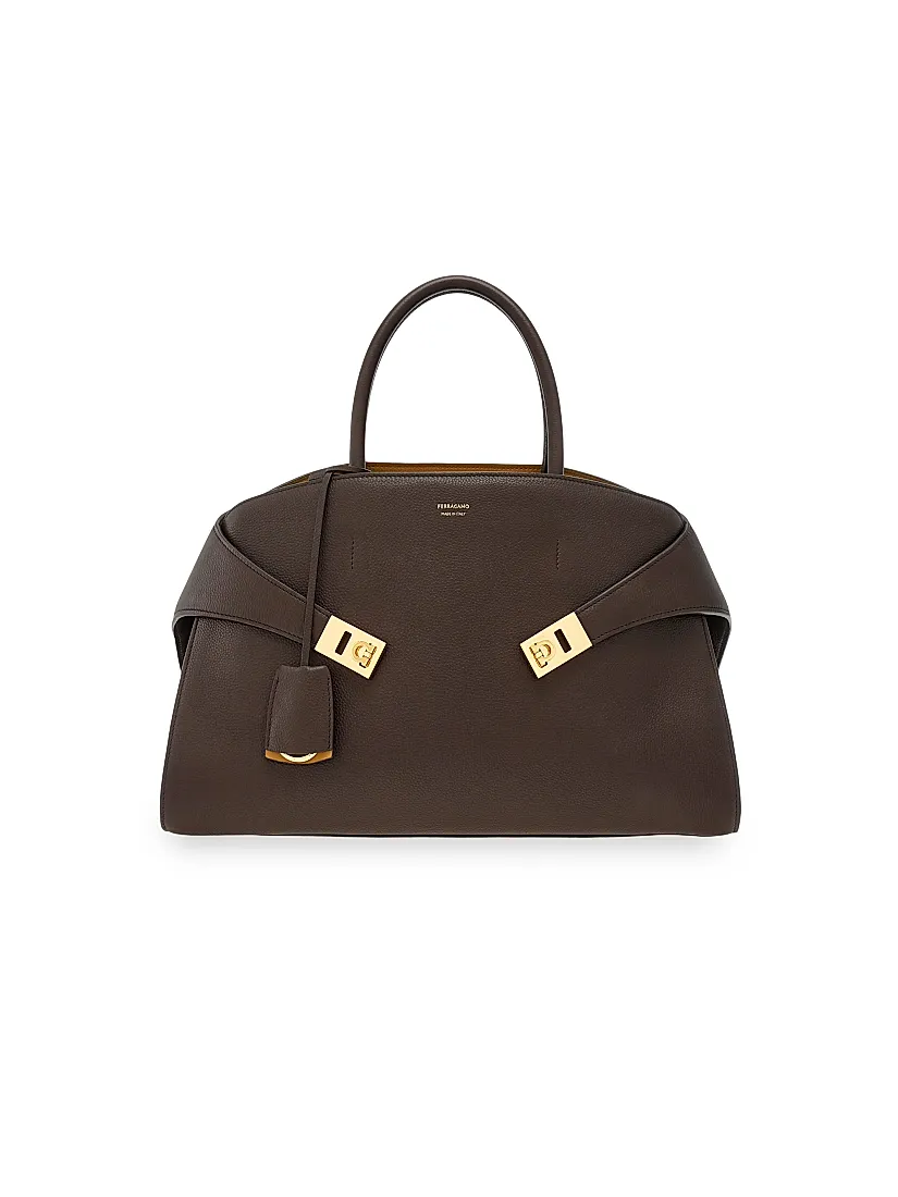 Ferragamo Medium Hug Leather Top Handle Bag