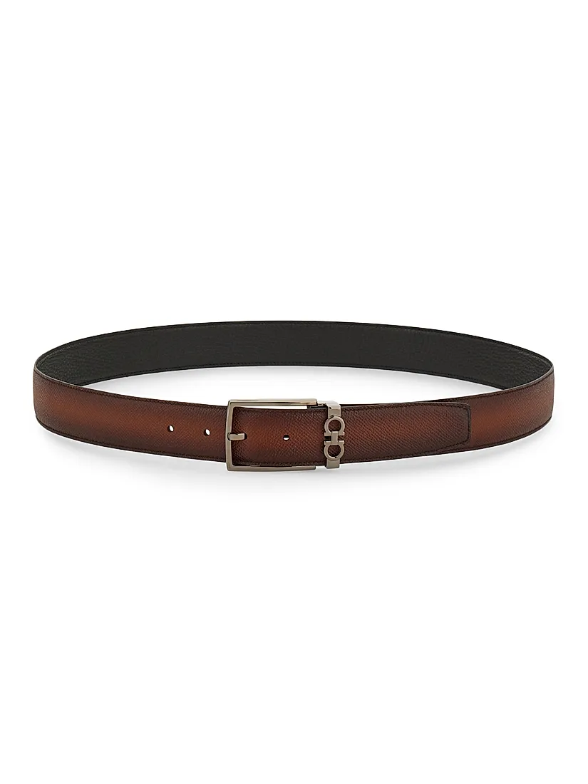 Ferragamo Double Adjustable Leather Belt