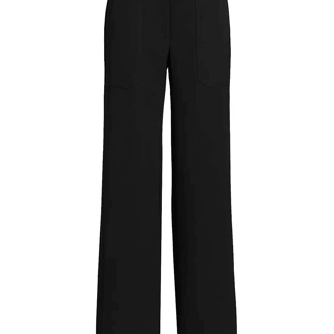 Veronica Beard Cole Seam-Front Stretch Pants