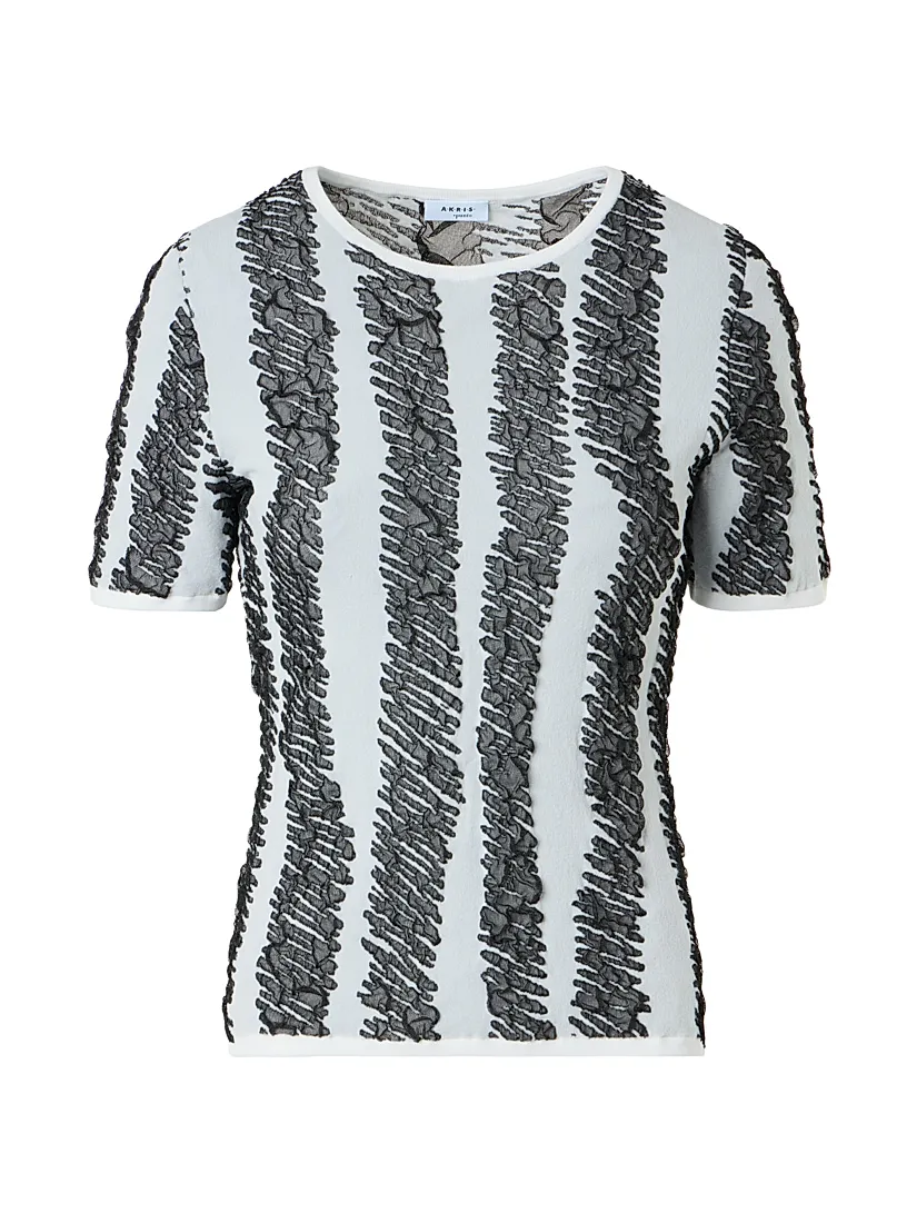 Akris Punto Scribble Jacquard Crewneck Sweater