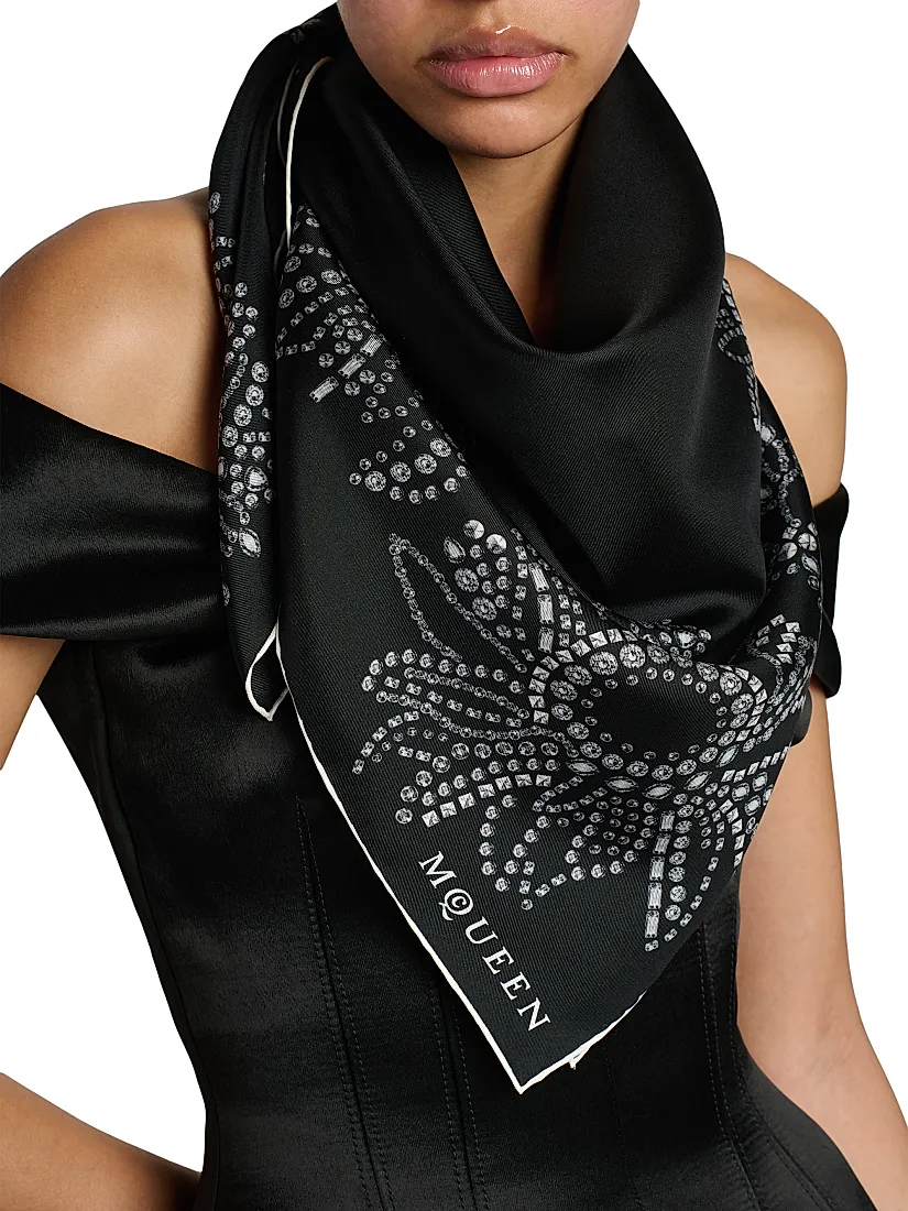 Mcqueen Exploded Sunflower Silk Scarf