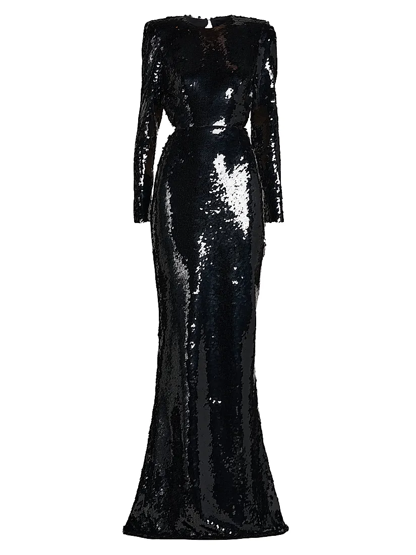 Stella Mccartney Sequin Open-Back Gown