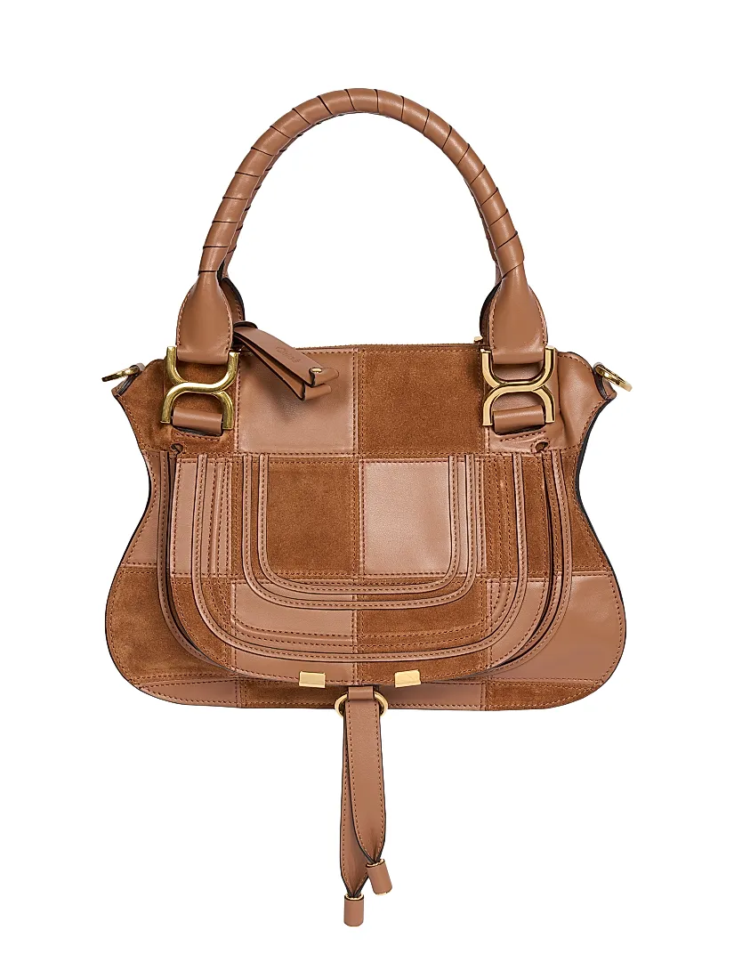Chloé Medium Marcie Patchwork Leather & Suede Saddle Bag