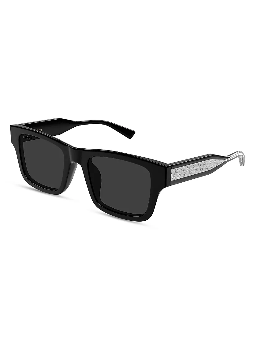 Gucci Monogram Wirecore 52MM Rectangular Sunglasses