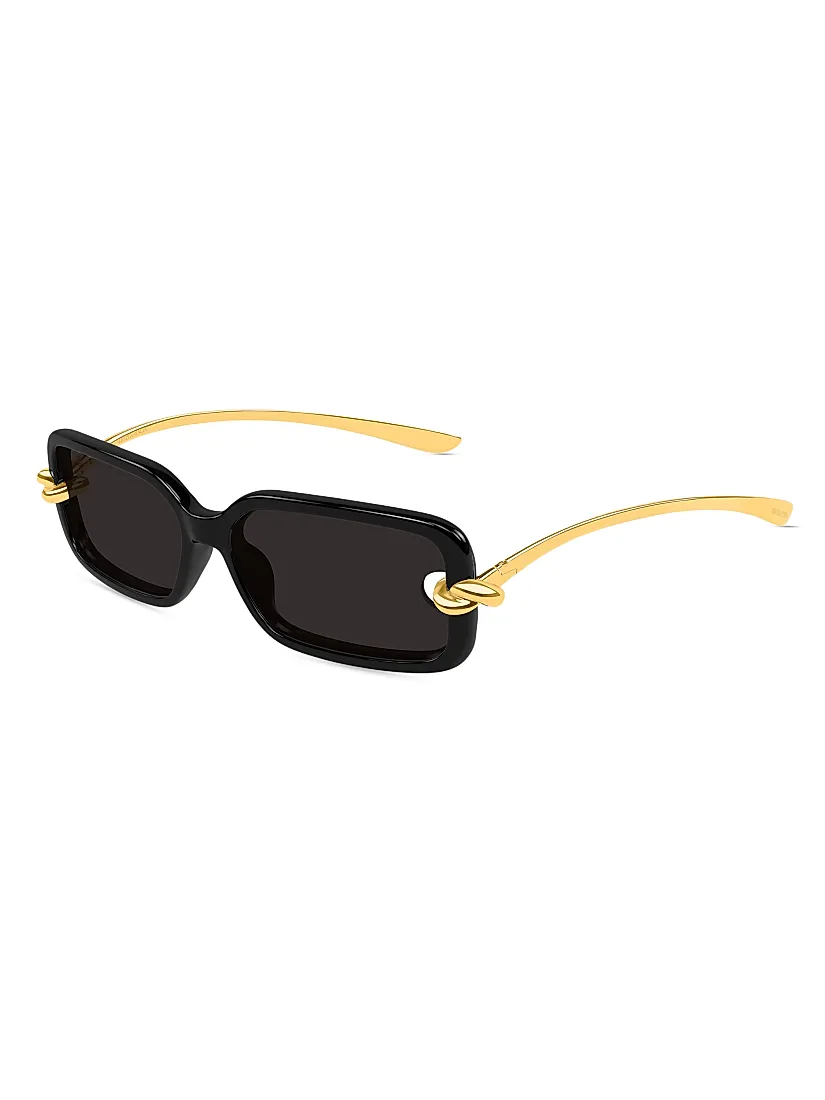 Bottega Veneta Knot 56MM Rectangular Sunglasses