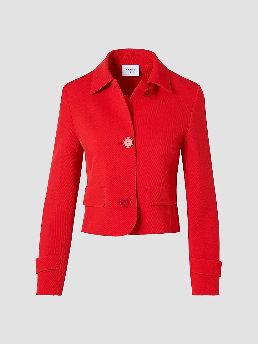 Akris Punto Virgin Wool Boxy Button-Front Jacket