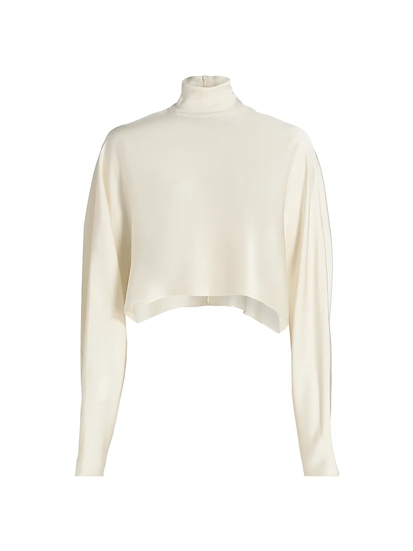 Lapointe Satin Caftan Crop Top