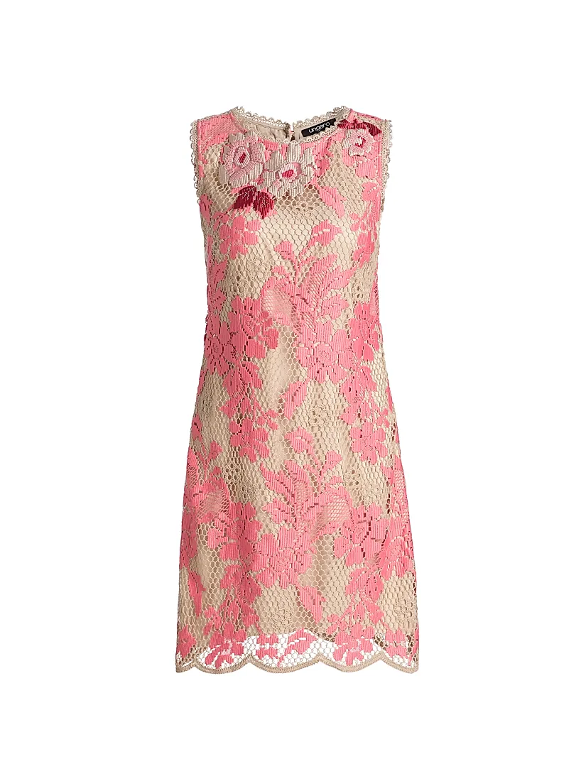 slim fit dress slacks Katalina Pink and White Lace Mini Dress - US 6