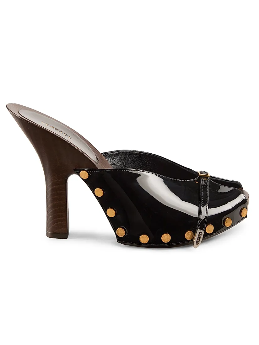 Versace 105MM Studded Leather Clogs