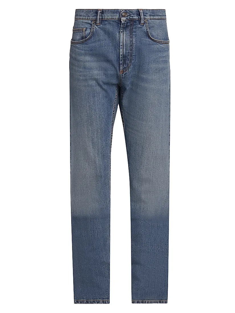 Versace Stretch Light Stone Slim-Straight Jeans