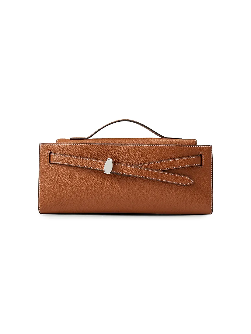 Veronica Beard Dash Pebbled Leather Clutch