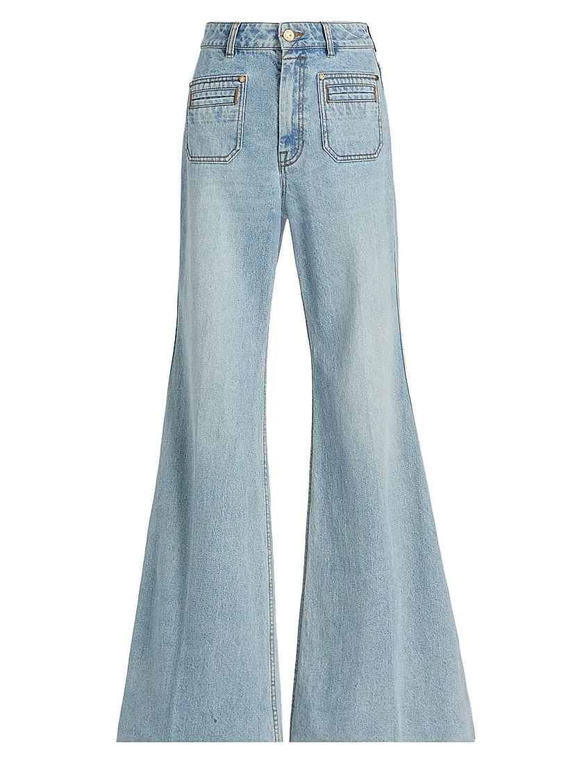 Zimmermann Stretch Cotton Flared Jeans