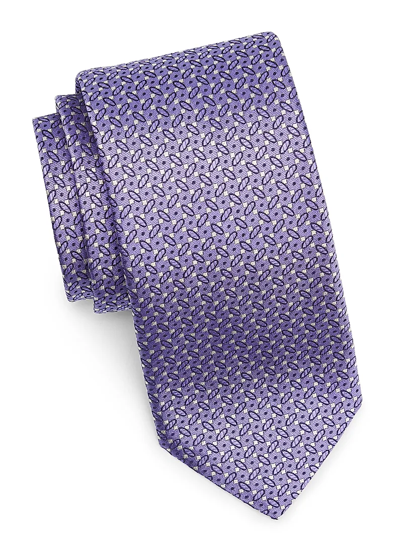 Canali Geometric Silk Tie