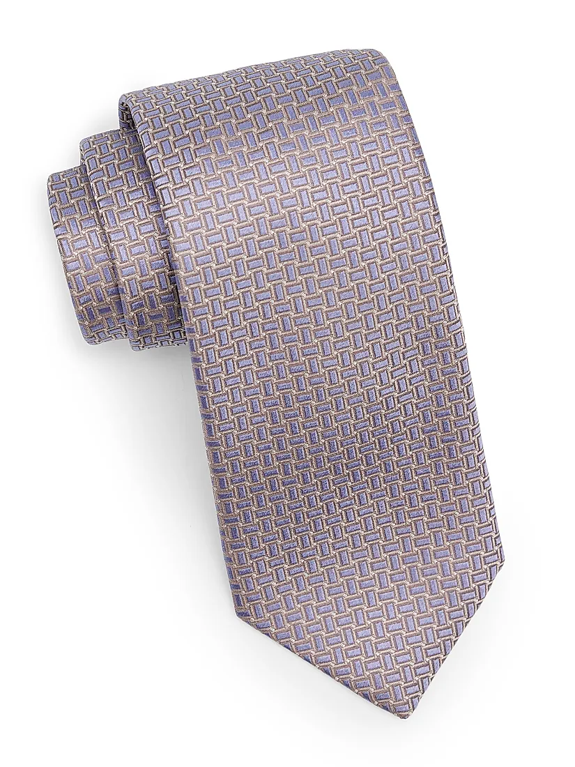 Canali Geometric Silk Tie