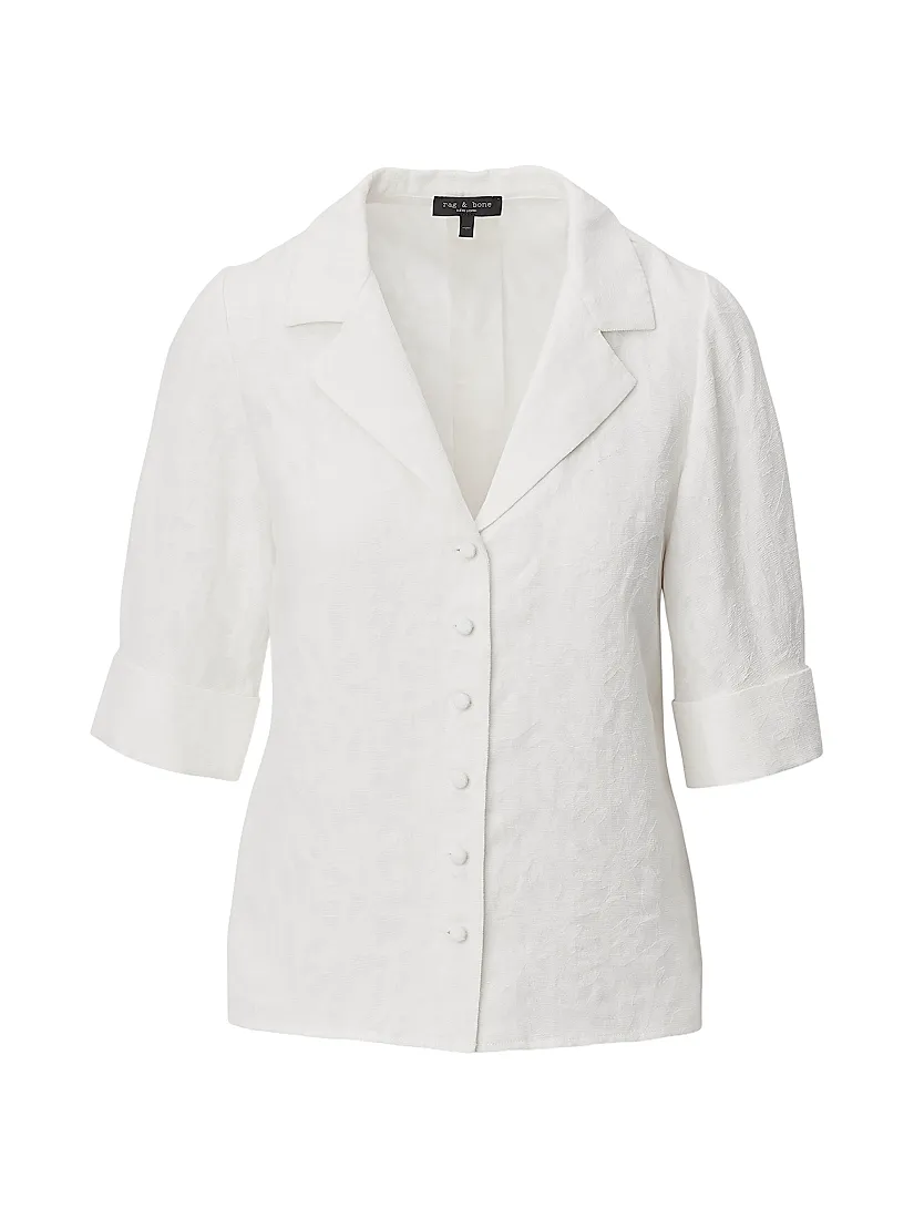 Rag & Bone Carmella Jacquard Button-Front Top