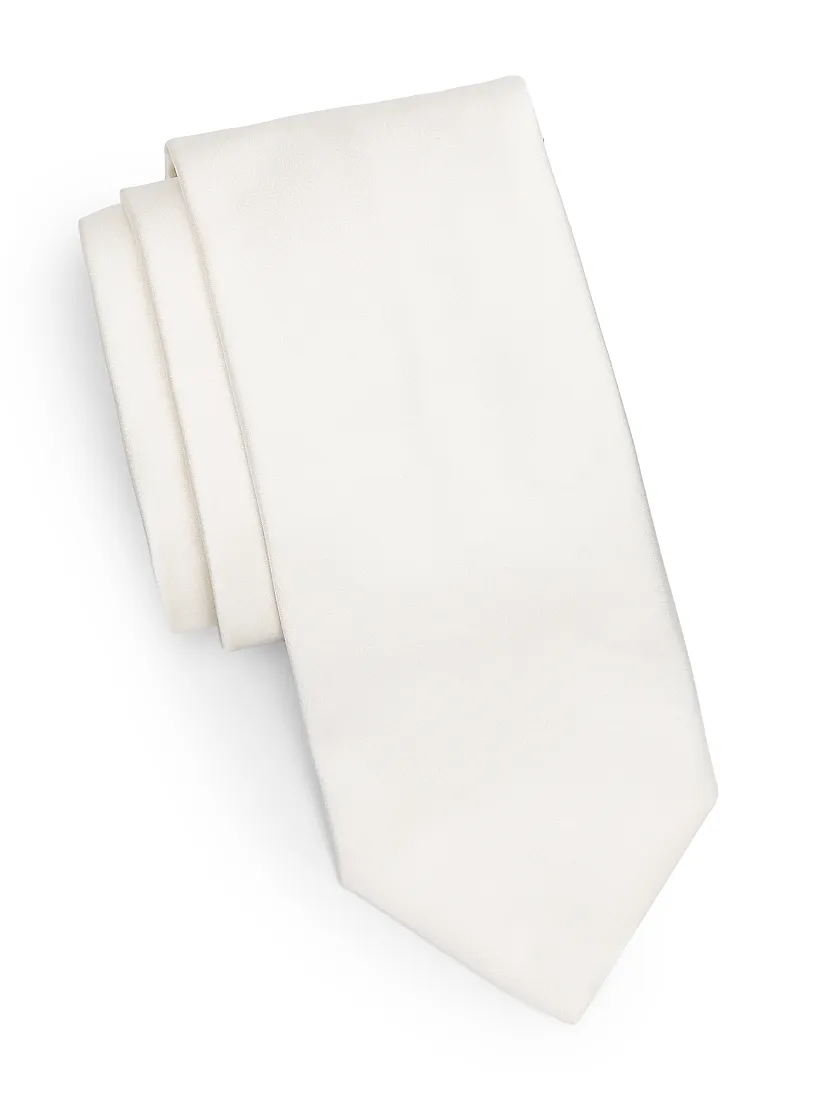 Canali Solid Satin Silk Tie