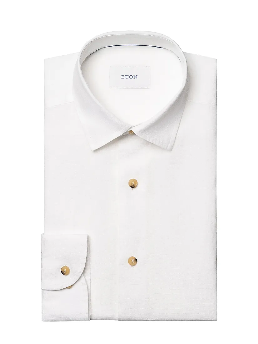 Eton Solid Linen Button-Down Shirt