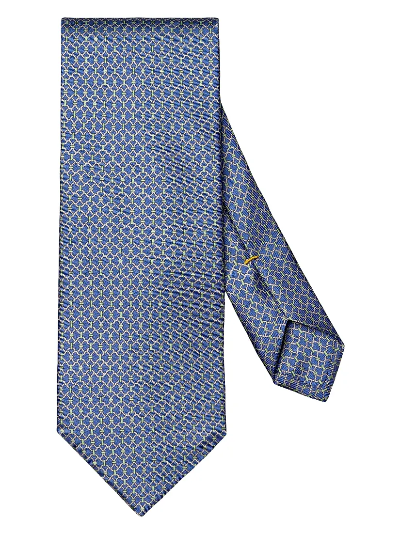 Eton Interlocking Chain Silk-Linen Tie