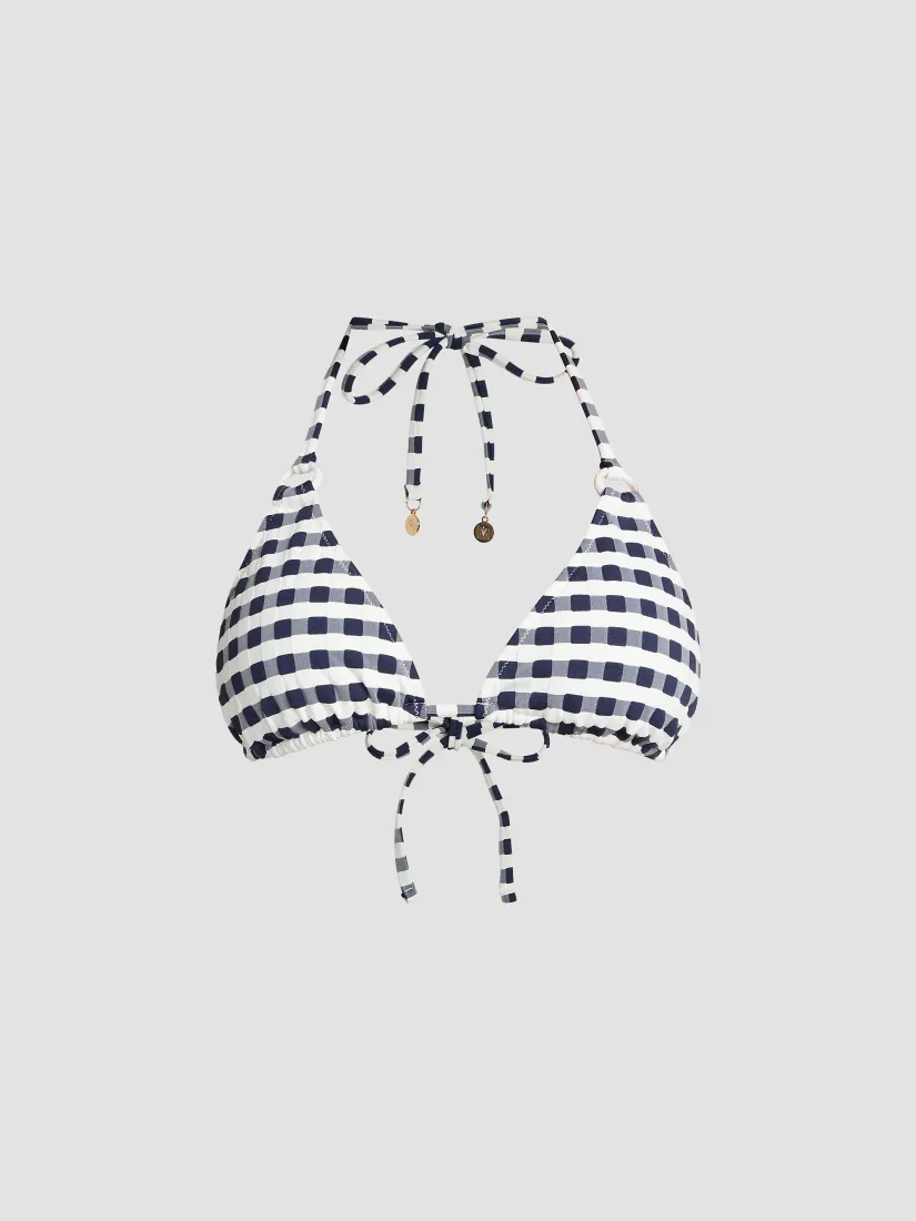 Milly Cottage Gingham Bikini Top