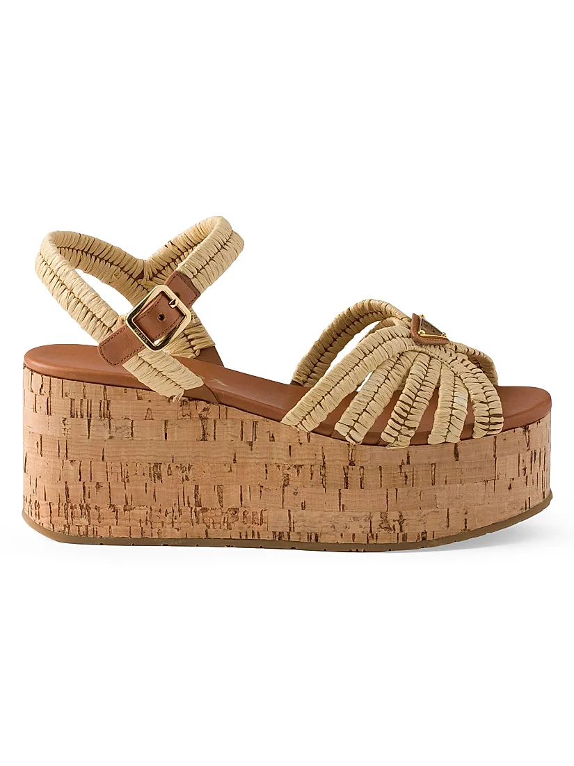 Prada Crochet Platform Sandals