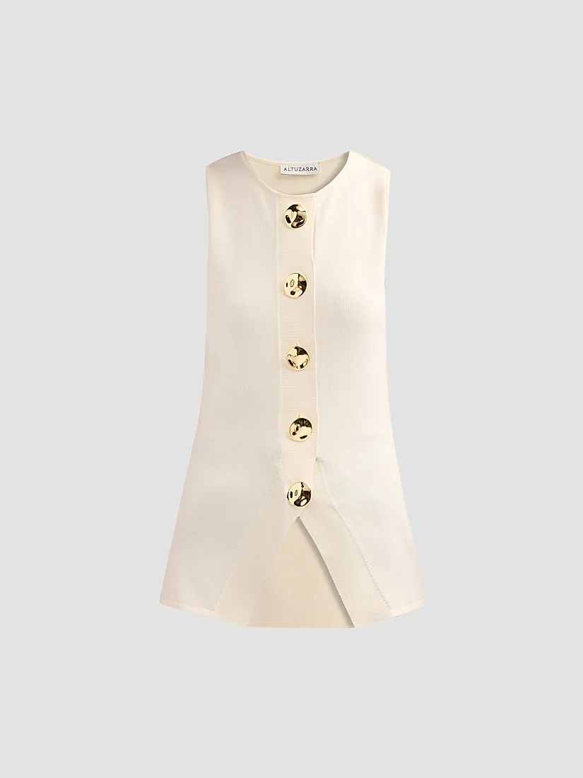 Altuzarra Happer Button-Front Top