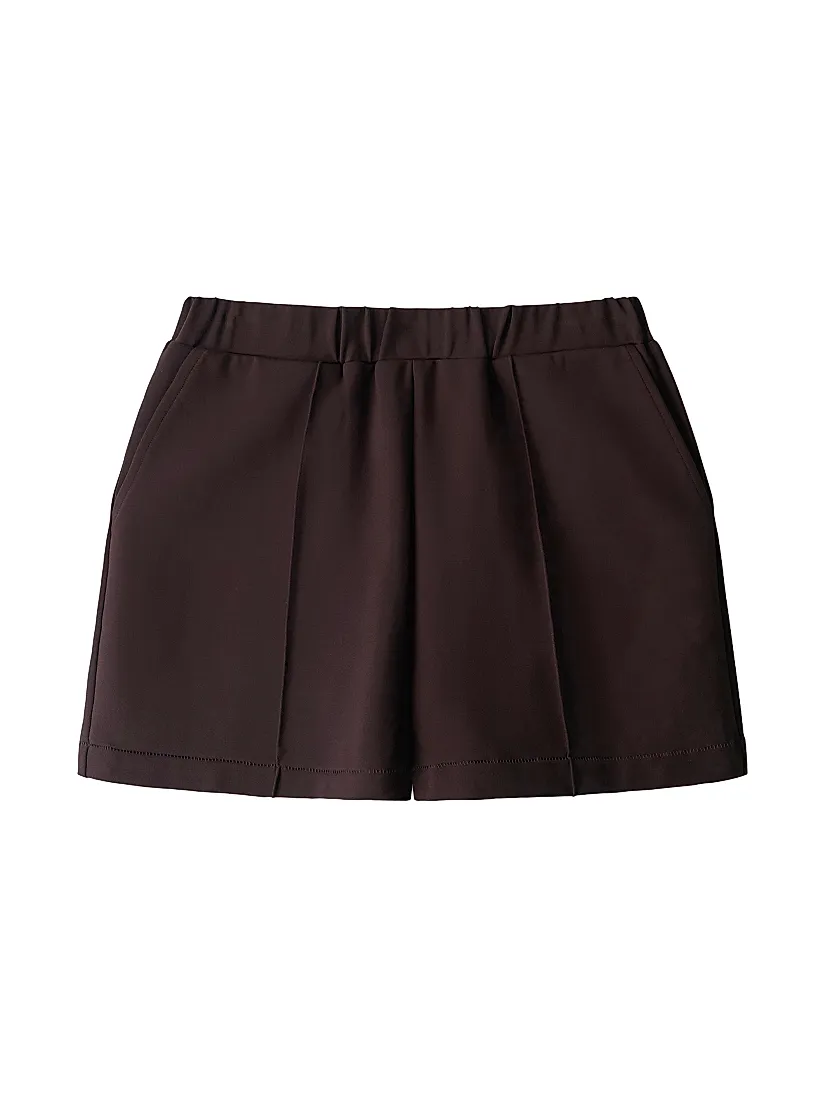 Staud Fletcher Front Pleat Pull-On Shorts
