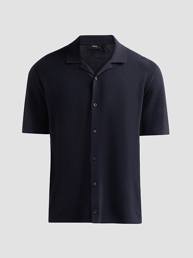 Theory Knit Button-Front Shirt