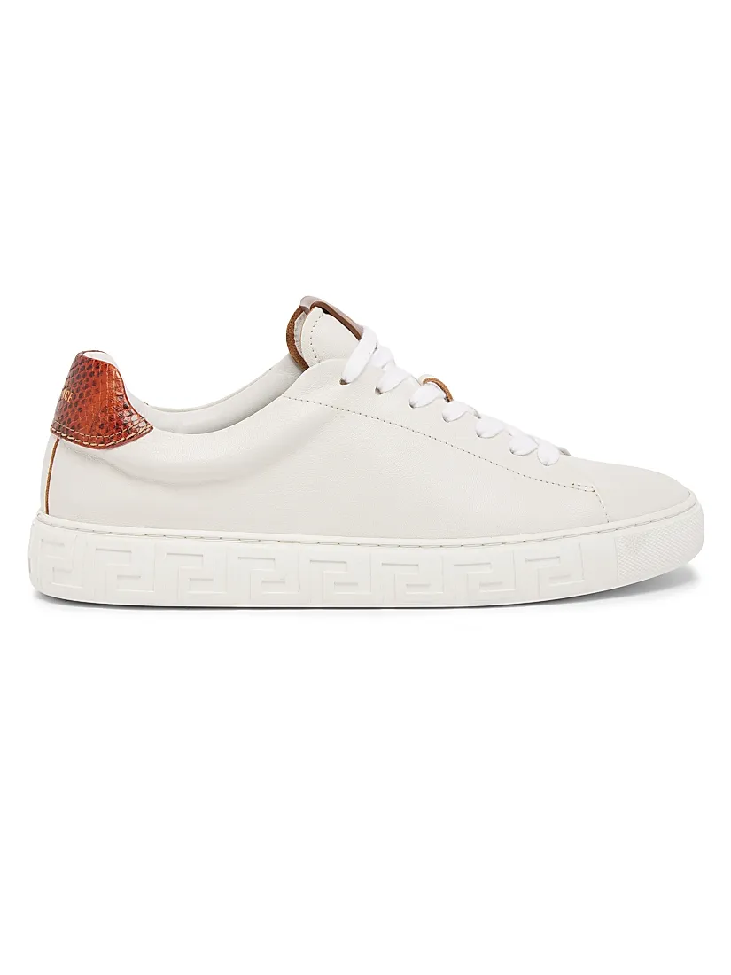 Versace Greca Leather Low-Top Sneakers