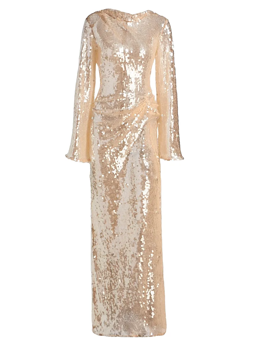 Lapointe Sequined Side Tuck Gown