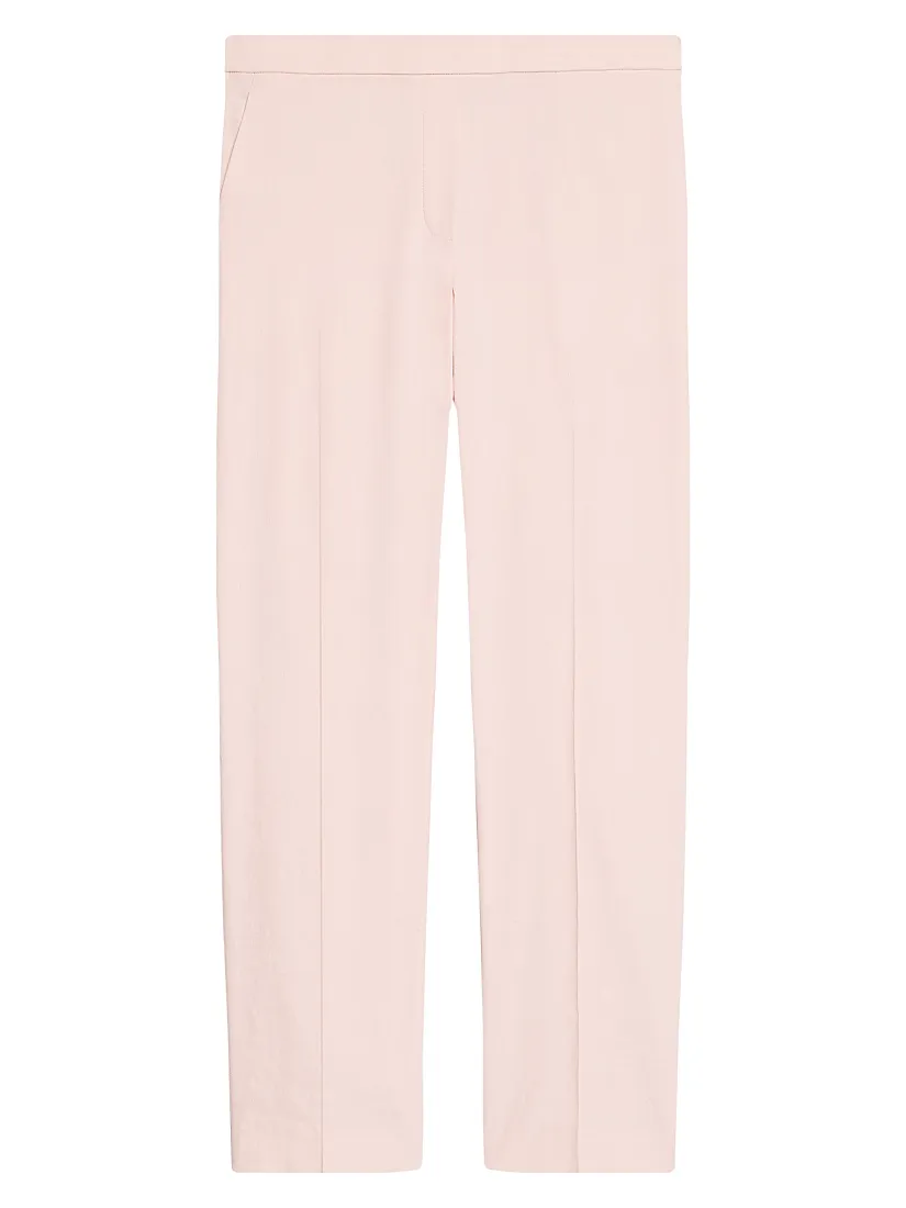Theory Treeca Linen Pull-On Crop Pants