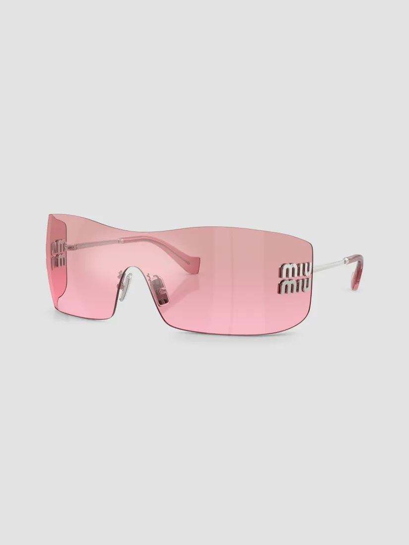 Miu Miu 144MM Rectangular Shield Sunglasses