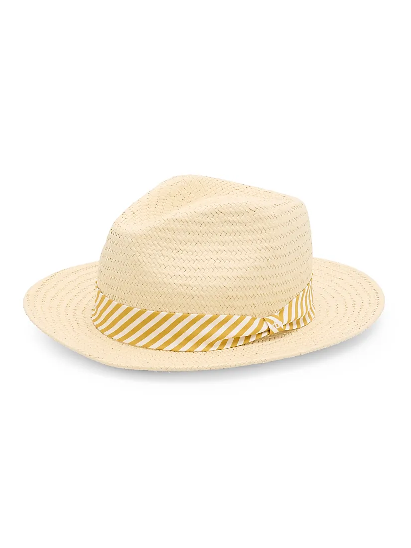 Rag & Bone Packable Striped Straw Fedora