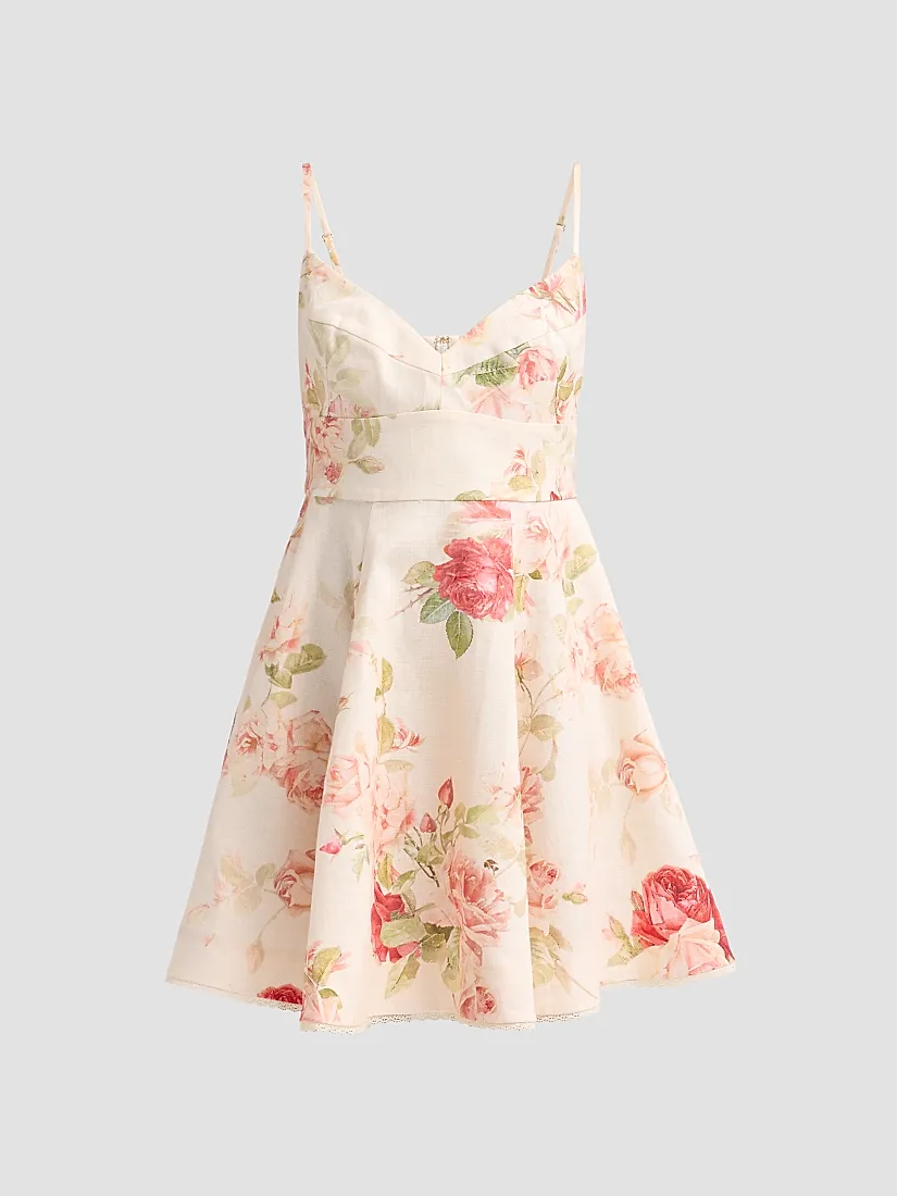 new look floral skater dress Girls White Floral Cut Out Skater Dress