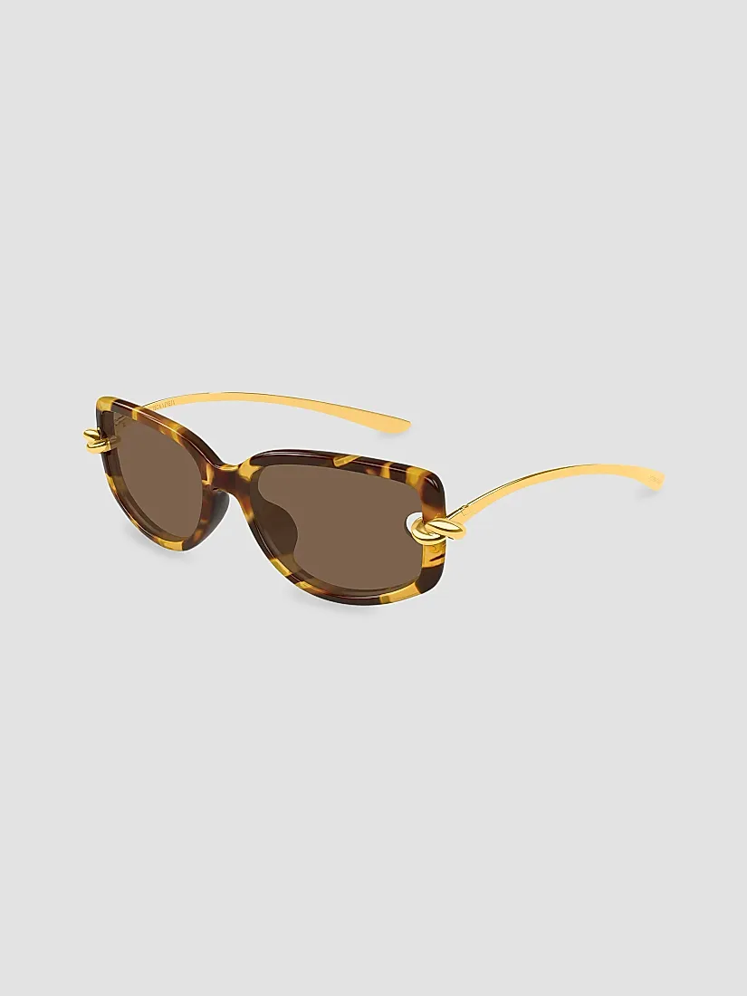 Bottega Veneta Knot 59MM Rectangular Sunglasses