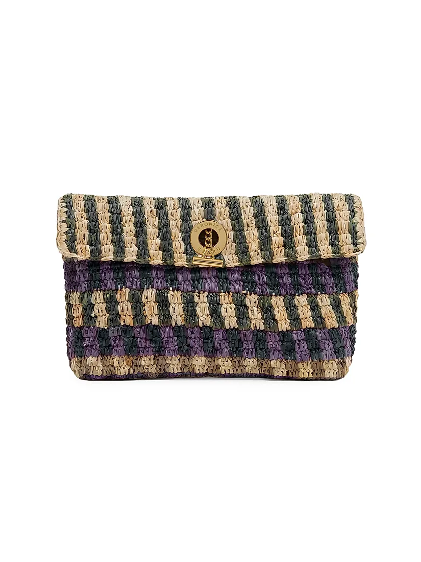 Veronica Beard Raffia Anchor Clutch