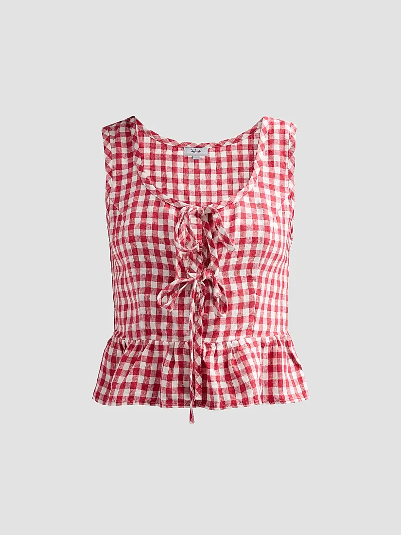 Rails Jonah Gingham Linen Top