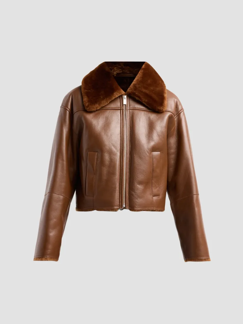 Theory Crop Shearling Jacket