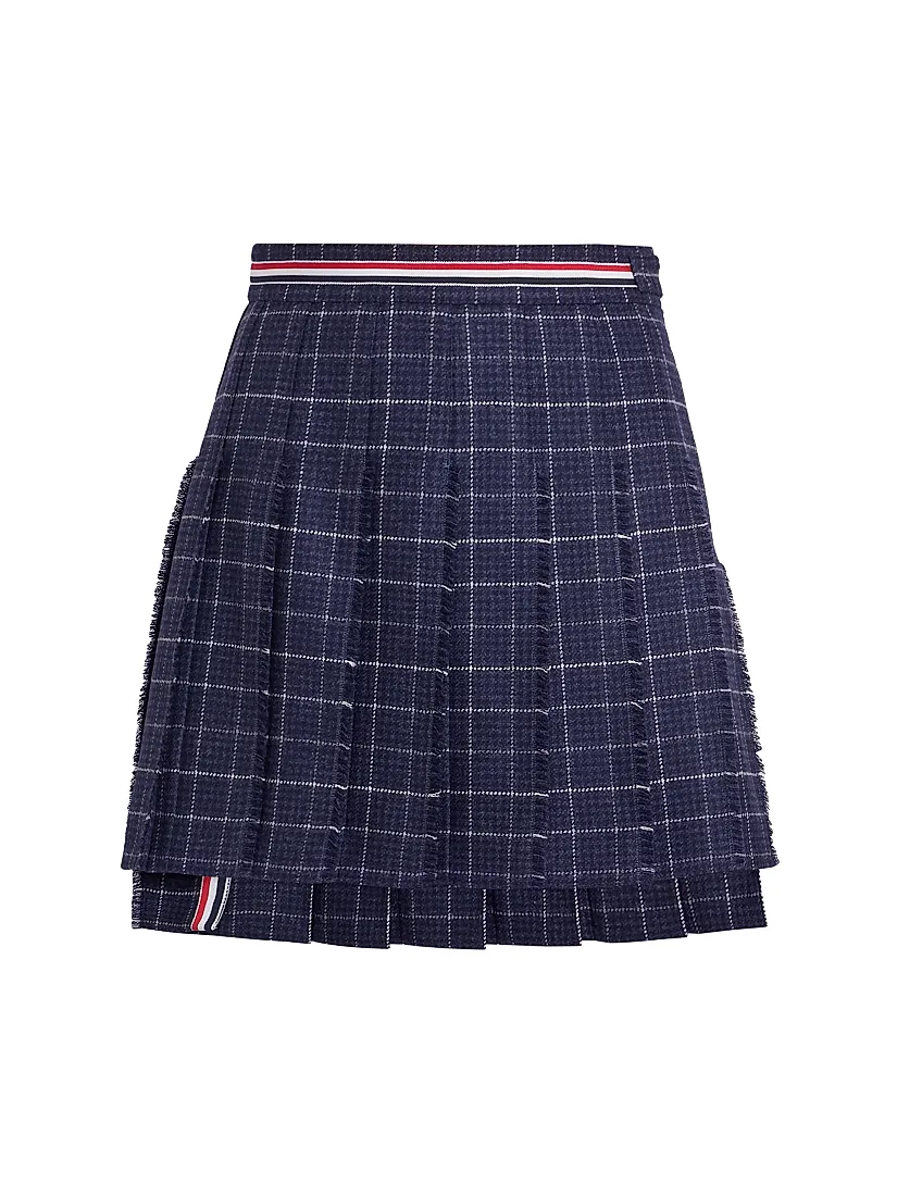Thom Browne Windowpane Houndstooth Wool Miniskirt