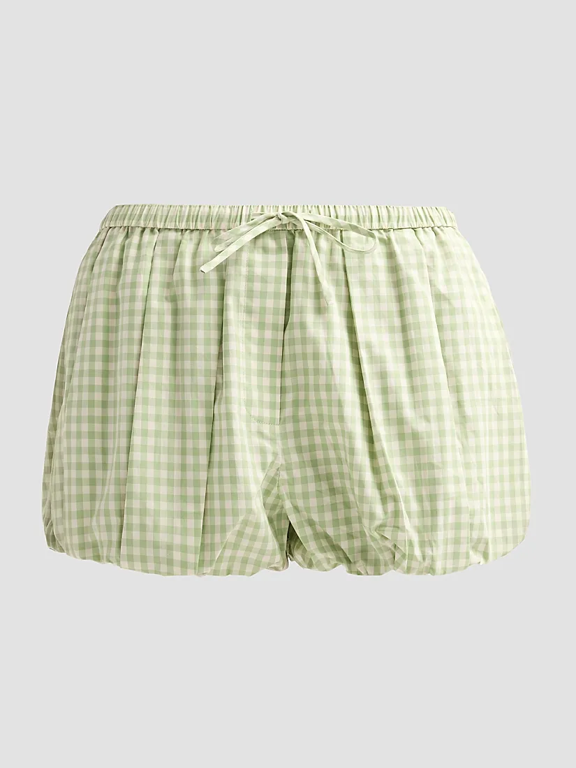 Simkhai Gingham Bubble Shorts