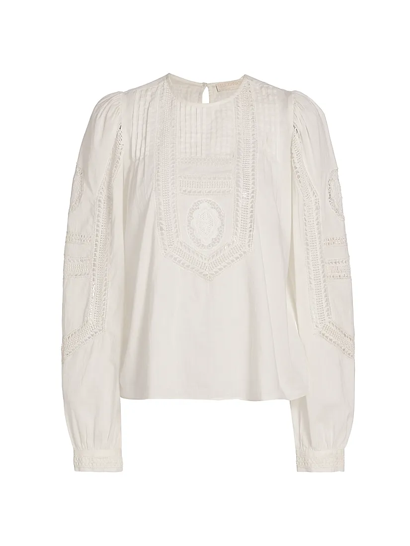 Ulla Johnson Marlowe Open-Work Cotton Top