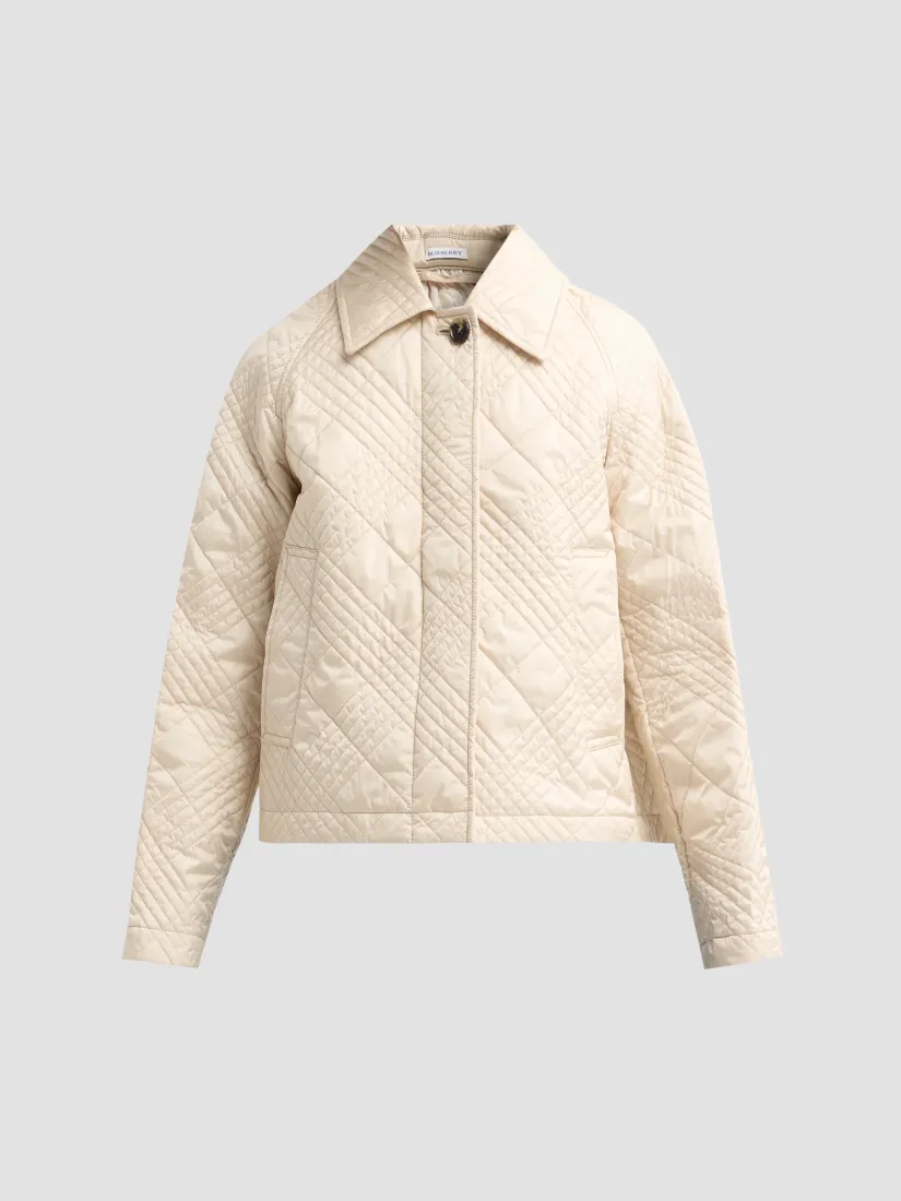 Burberry Micro Check-Stitch Nylon Jacket